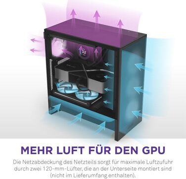 Корпус ПК NZXT H5 Flow Black - компактний ATX Mid-Tower для ігор з високою вентиляцією, 2 x 120mm вентилятори, підтримка радіаторів 360mm та 240mm, система кабельного менеджменту, скляна панель, 2024