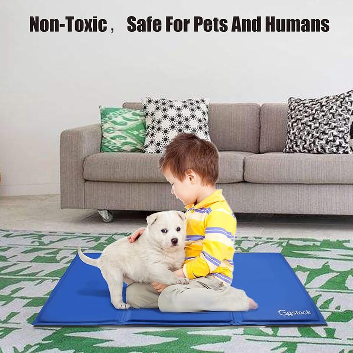 GoStock Cooling Mat for Dogs, Pet Cooling Mat Non-Toxic Gel Self-Cooling Mat for Dogs and Cats, Pet Cooling Mat Dog Cooler Pad for Crates, Kennels and Beds (90 * 50cm) (XL 90×60cm)