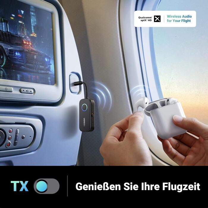 Bluetooth-ресивер UGREEN AptX 5.3 HiFi аудіо-адаптер для стереосистем та колонок