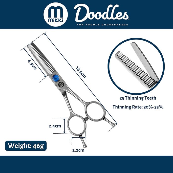 Ножиці Mikki Doodle для грумінгу собак та цуценят: витончене вирівнювання обличчя та лап, професійна якість
