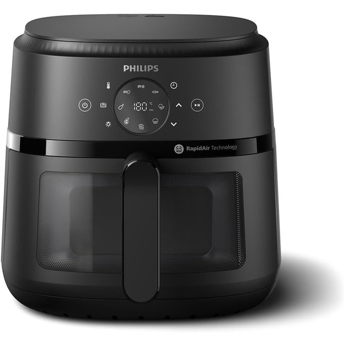 Philips Airfryer 2000 Series – 13 Cooking Functions, 6.2L Capacity, Compact Design with Viewing Window, RapidAir Technology, 90% Less Fat, Easy to Clean (NA230/00) 6.2L - Viewing Window