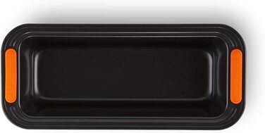 Форма для випікання Le Creuset, антипригарна, прямокутна, 30×11,5×7 см, стійка до закваски, з вуглецевої сталі, антрацит/помаранчева