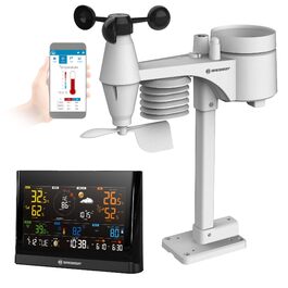 Метеостанція Bresser WLAN Comfort з 7-в-1 професійним датчиком та кольоровим дисплеєм, чорна