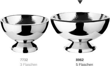 EDZARD Champagne Cooler Cadiz (ø 43 cm, H 24 cm) Stainless steel, highly polished, hammered interior, double-walled, large bowl, suitable as a sparkling wine cooler, bottle cooler, and cooler for up to 5 bottles.