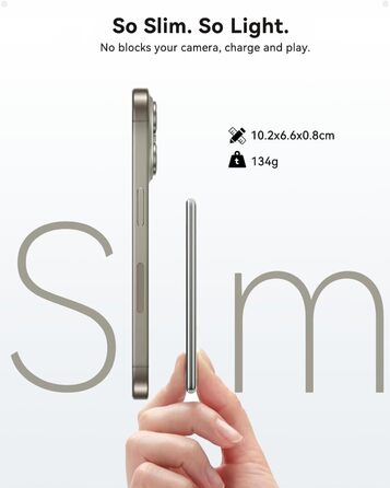 Powerbank Kuulaa MagSafe 5000mAh, Швидка зарядка, USB-C, для iPhone 17/16/15/14/13/12/Pro/Pro Max, срібло