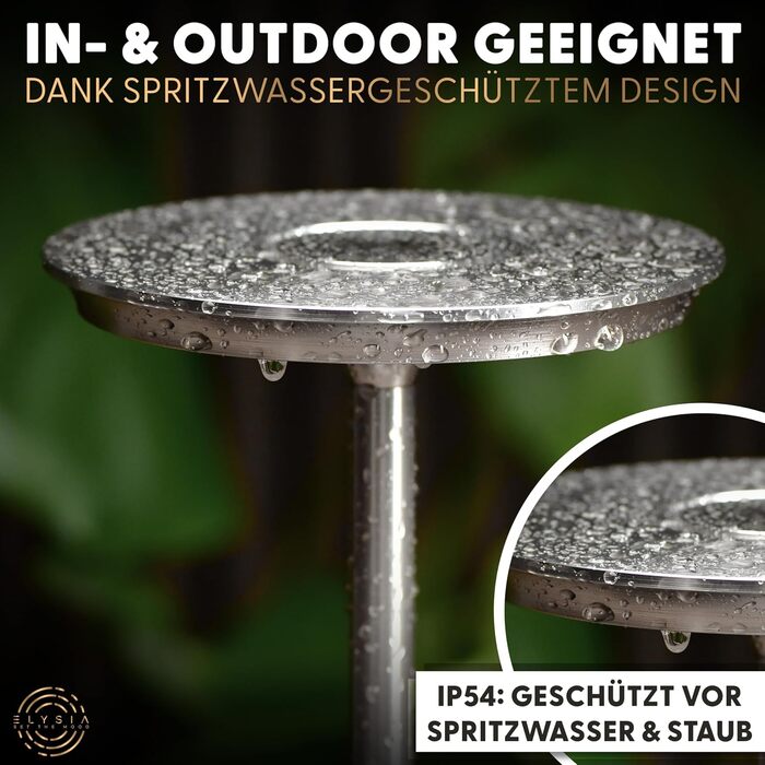 Світлодіодна настільна лампа ELYSIA з акумулятором, димується, бездротова, сенсорна, для дому та вулиці (IP54), тепле світло (2200K-2700K-3200K), USB-C, алюмінієва (срібна)