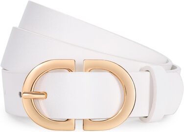 Жіночий шкіряний ремінь WHIPPY для джинсів з золотою пряжкою, розмір L (довжина 120 см)