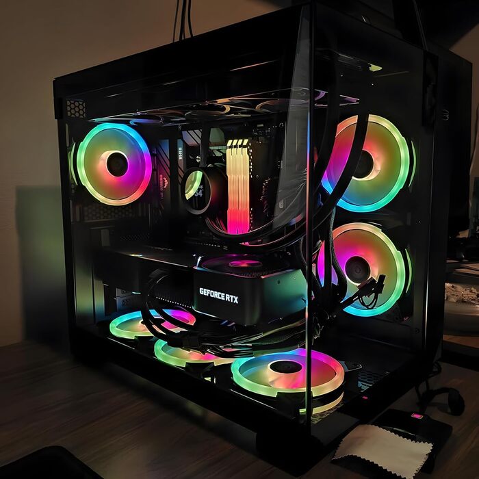 Корпус ПК Tower ATX C3T500 ARGB від PCCOOLER: 6 вентиляторів ARGB, підтримка RTX 40, подвійне скляне бокове вікно, чорний колір