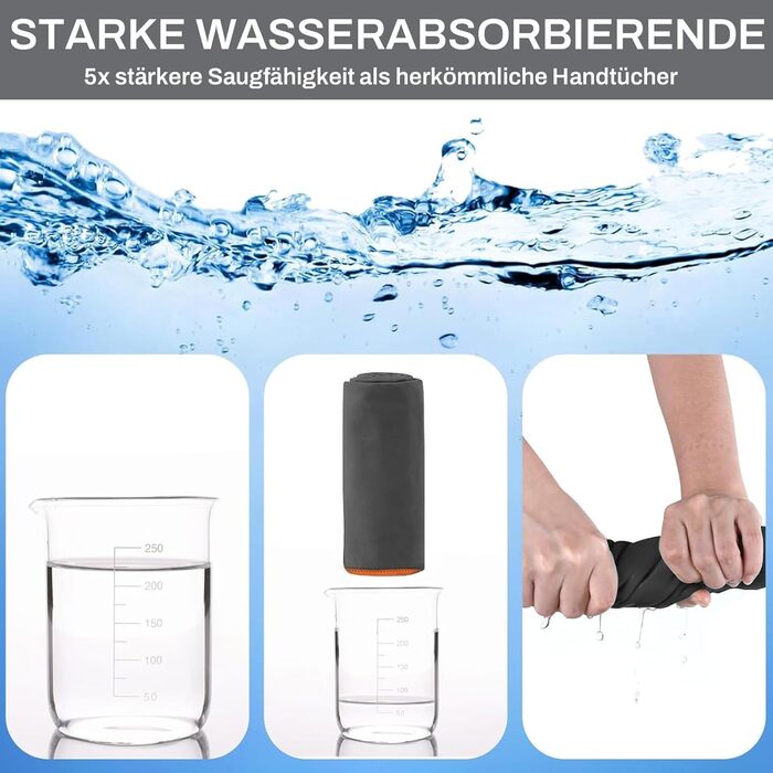 Рушник для фітнесу з кишенею, мікрофібра, 120x50 см, спортивний рушник для залу, подорожей, сірого кольору