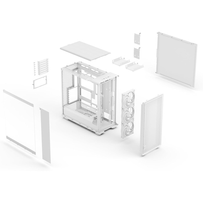 Комп'ютерний корпус Fractal Design Epoch XL White з темперованим склом, сітчастою передньою панеллю та 3 вентиляторами Momentum 12