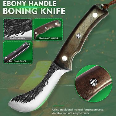 Набір кухонних ножів FULLHI з дерев'яною ручкою (11 предметів)