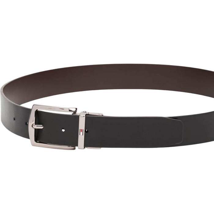 Чоловічий ремінь Tommy Hilfiger Denton 3,5 см, двосторонній, 95 см, коричневий (Testa Di Moro / Black)