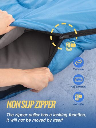 Сплячий мішок Forceatt 4 сезони: зимовий, ковдровий, для кемпінгу, подорожей, фестивалів, 2.4 кг