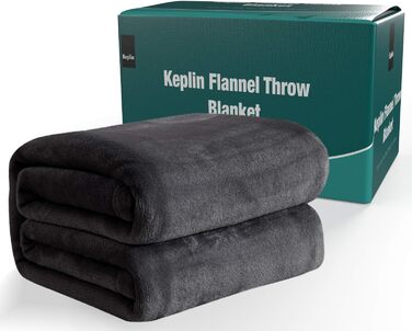 Плед KEPLIN Luxuriöse: великий, м'який, плюшевий, з мікрофібри, 150 x Queen, темно-сірий