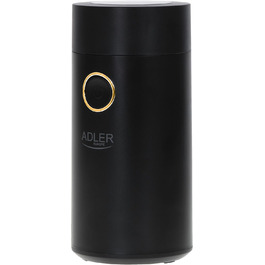 Електрична кавомолка ADLER, 75 г, 150 Вт, чорна з золотом