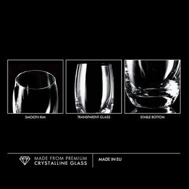 Krosno Water Glasses, Juice Glasses, Drinking Glasses | Set of 12 | 360 ML | Elite Collection | Perfect for home, restaurants, and parties | Dishwasher safe