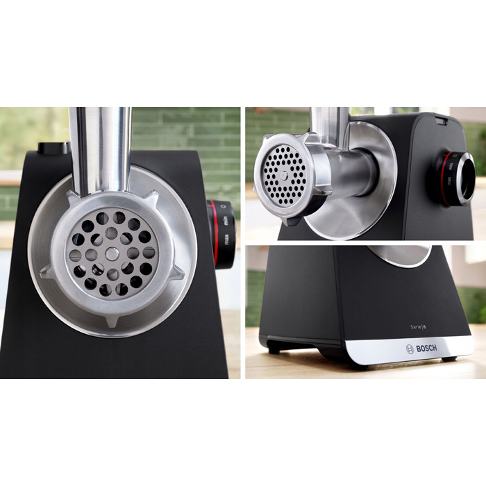 М'ясорубка Bosch Serie 6 MFWS640B, 2100 Вт, реверс, 2 швидкості