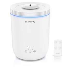 Зволожувач повітря Brandson з пультом керування, 2.2 л, LED-підсвітка, таймер, тиха робота, LED-індикатори, для вітальні, дитячої кімнати, спальні