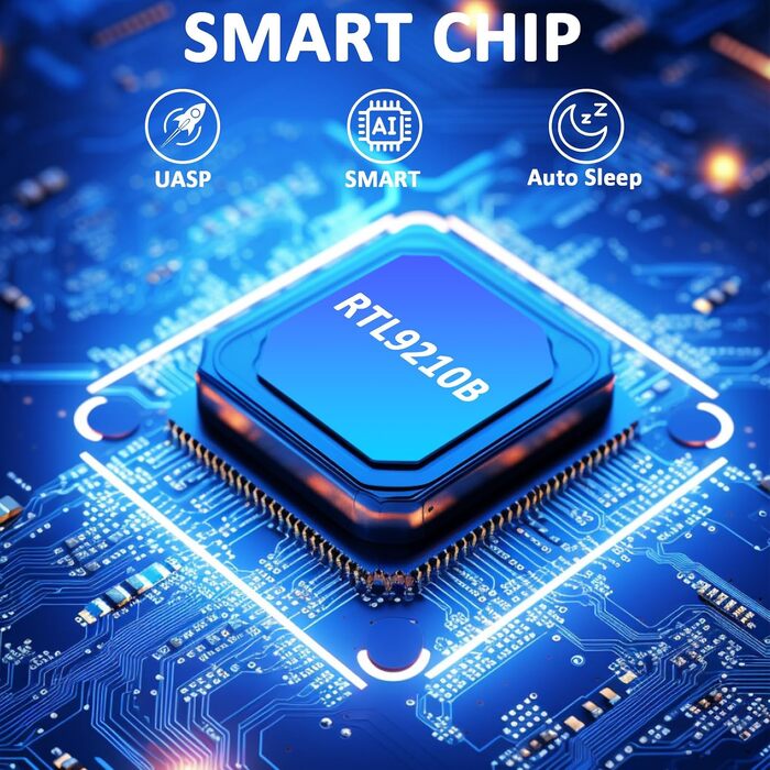 Зовнішній корпус-док-станція M.2 NVMe та SATA на USB-C, адаптер для SSD з підтримкою Dual-Protocol, швидкість 10 Гбіт/с, сумісність з M Key, B+M Key (2280, 2260, 2242, 2230)
