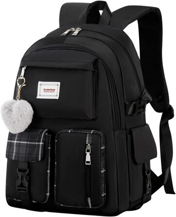 Чорний жіночий рюкзак Acmebon з відділенням для ноутбука, місткий, модний, повсякденний