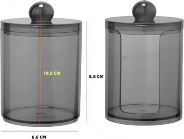 Диспенсер для ватних паличок та дисків з PET пластику, чорний. Організатор для косметики, ватних дисків, ватних паличок (Q-tips) для ванної, спальні, туалетного столика