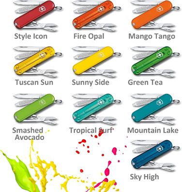 Мультитул Victorinox Classic SD Tropical Surf: Швейцарський ніж, 7 функцій, з файлом для нігтів