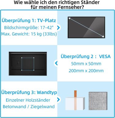 Кріплення для телевізора HOME VISION HV3202 з подовженим підлокотником, 17-42 дюйми, VESA 200x200, до 15 кг, 360° обертання, 180° нахил, висувний на 55,6 см, для плоских та вигнутих екранів