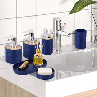 Набір аксесуарів для ванної кімнати XLHOMO Marineblau (темно-синій)