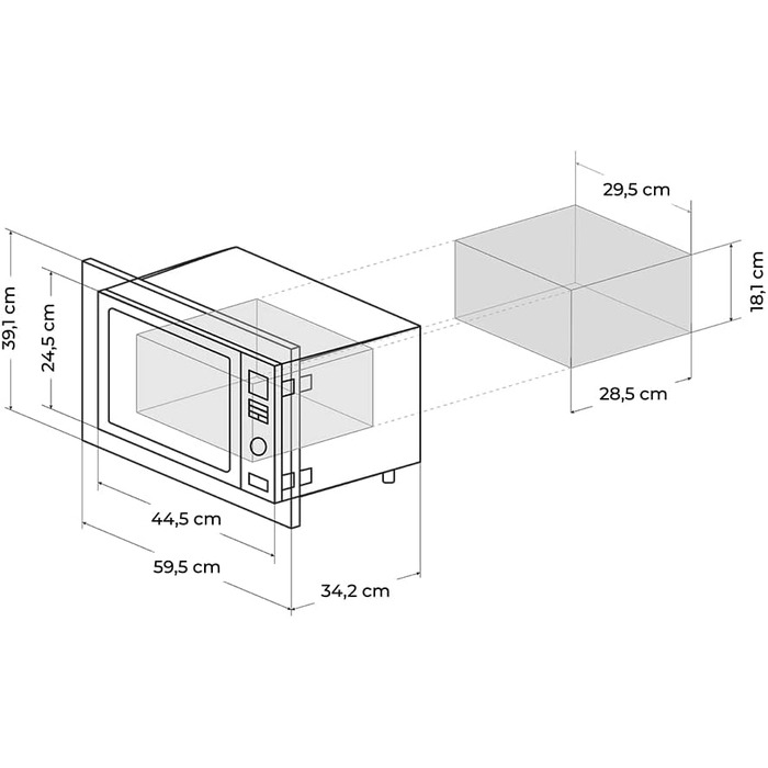 Мікрохвильова піч Enbau 700W Steel-Black