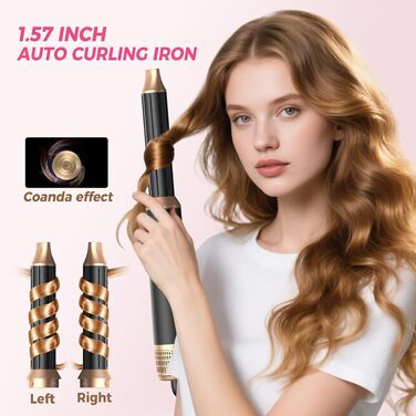 Мультистайлер для волосся 5 в 1 Atopskins Air Styler 1000W: фен-щітка, вирівнювач та плойка для сушіння, завивки та гладкого волосся (Darkschwarz)