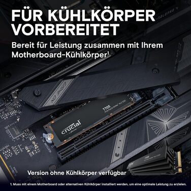 SSD Crucial T705 1TB PCIe Gen5 NVMe M.2 - Швидкий накопичувач з інтерфейсом PCIe Gen5