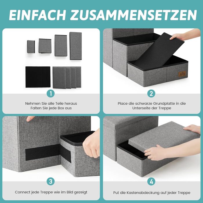 Сходинка для собак маленьких порід з місцем для зберігання, широка, складана, з неслизьким покриттям, вологостійка (сірий, 43x97x56 см, 4), сірий 4 43x97x56 см