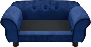 Софа для собак VidaXL, темно-синього кольору, 72x45x30 см, плюшеве ліжко для собак та котів