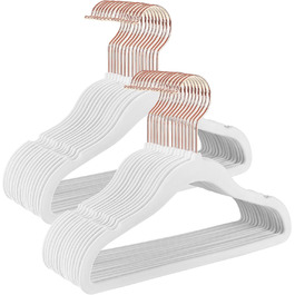 SONGMICS Набір вішалок для дитячого одягу, 50 шт., для дітей, неслизькі, обертаються на 360°, рожеве золото, для шафи, білий, CRF027W01