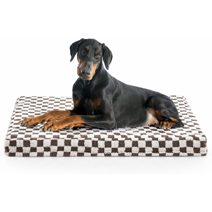 JOEJOY Extra Large Orthopedic Dog Bed, Extra Large Washable Cat Bed Dog Cushion with Memory Foam Washable Removable Waterproof Lining Orthopedic Dog Bed Gray (L 112 x W 82 x H 8 cm, Chocolate)