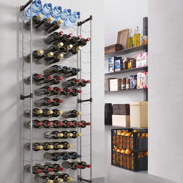 Metaltex Bottle Rack, Metal, Grey, For 72 Bottles (Suitable for 48 Bottles)