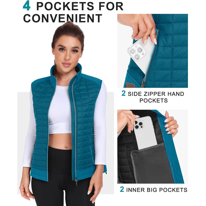 Жіноча тепла куртка Little Donkey Andy Leichte Puffer Wete для активного відпочинку: походи, біг, повсякденне носіння (XS, яскраво-блакитний)