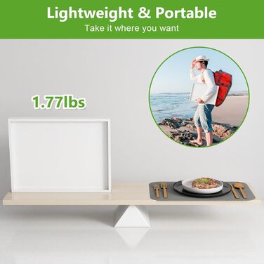 Столик-табурет Youpehom з розкладними ніжками, бамбук, для сніданку в ліжку, кухні, сервірування, дивану, їжі, як стіл для ноутбука, таця для перекусів, 2 шт., білий, 2 шт.