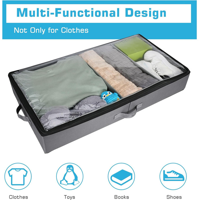 Органайзер для підлоги Xtsuen 2 шт. з роликами, велика місткість, для одягу, взуття та ковдр