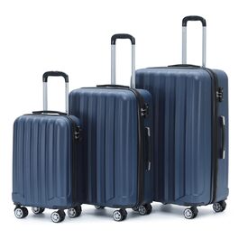 Набір валіз Beibye TSA 2080 з подвійними колесами (3 шт.) - темно-синій