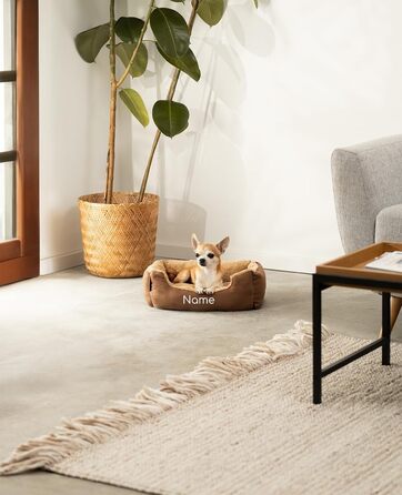 Килимок для собак Lionto з двостороннім подушкою та нековзною основою, 60x48 см, зручний лежак для собак та котів будь-якого віку, коричневий/бежевий