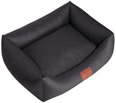 Софа для собак Leo4dog Natalie: штучна шкіра, подушка, 4 розміри (100x80 см, графіт)