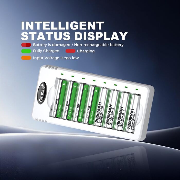 Зарядний пристрій AA + 4 x 2800mAh акумулятори AA 1.2V - Зарядний пристрій для акумуляторів NI-MH