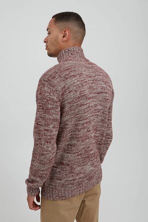 Чоловічий кардиган SDPomeroy з грубого в'язання, з високим коміром, на блискавці, 100% бавовна, Regular fit (3XL, Бордово-червоний)