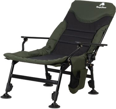 Крісло розкладне CampFeuer Angelstuhl для кемпінгу, риболовлі та відпочинку на природі (темно-зелений/чорний)