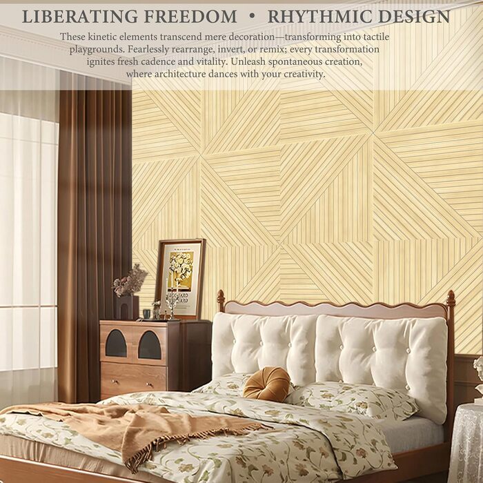 Акустичні панелі JBER, самоклеючі звукопоглинаючі стінові панелі для офісу, студії та дому, 6 шт, 180 x 120 см, колір білий віск/тик