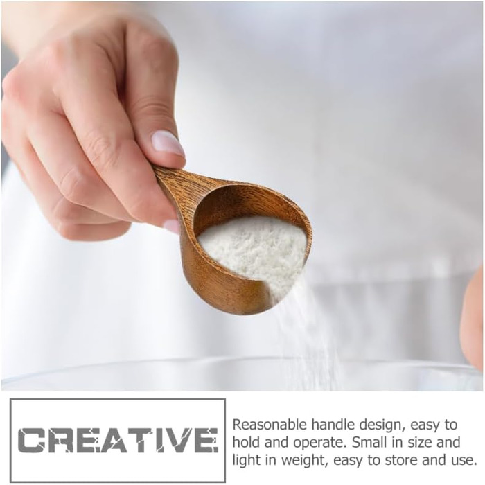 Acacia wood measuring spoon coffee beans 1/4 cup scoop wooden scoop wooden measuring scoops coffee salt mini measuring cup coffee spice spoon Take a bath