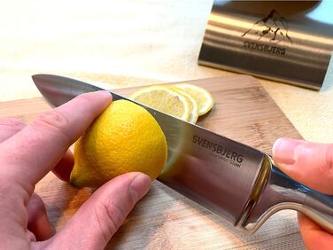 Набір кухонних ножів SVENSBJERG з підставкою: 5 професійних ножів з нержавіючої сталі, бамбукова підставка, сучасний дизайн, SB-MB101-KS101