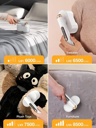 Електричний флусознімач Smiling Shark M-3: бездротовий, з 4 рівнями регулювання, 90° обертання, для одягу та меблів