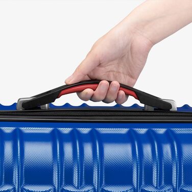 Набір валіз ABS S-M-L-XL з кодовим замком та телескопічною ручкою, ролер для подорожей, ручна поклажа (Блакитний)